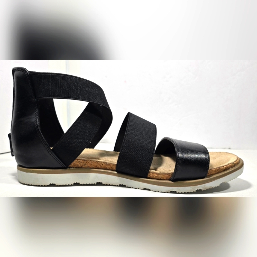 Croft & Barrow Black Strappy Women's Sandals Size 8 Ortholite Eco